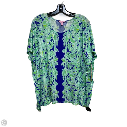 Top Short Sleeve Designer By Lilly Pulitzer In Green, Size: S