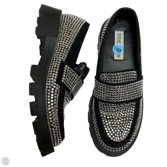 Shoes Flats By Steve Madden In Black & Silver, Size: 6