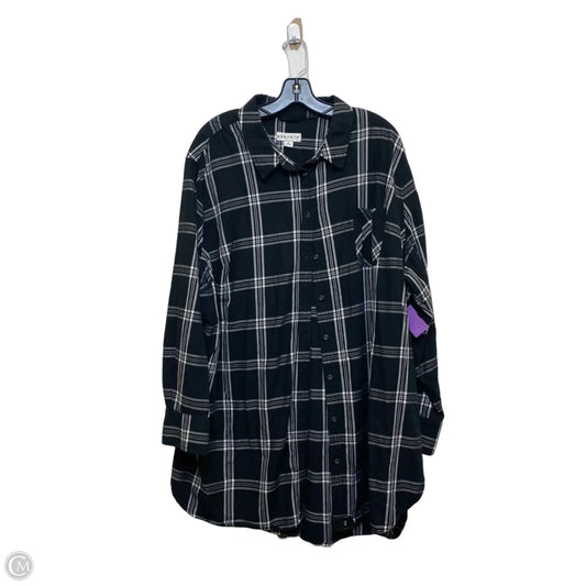 Top Long Sleeve By Ava & Viv In Black, Size: 4x