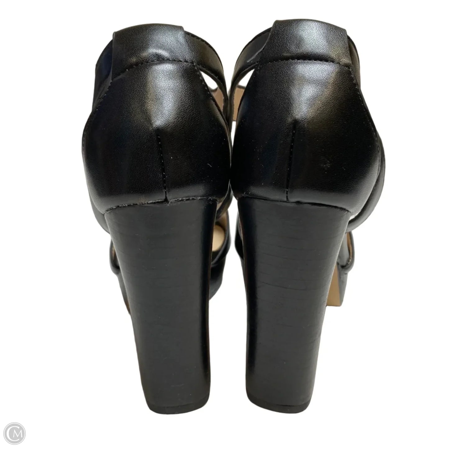 Sandals Heels Block By Fsj In Black, Size: 8