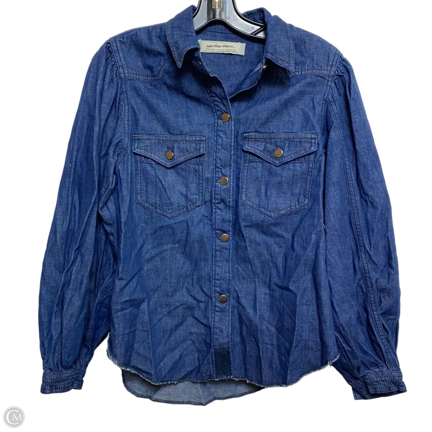 Top Long Sleeve By We The Free In Blue Denim, Size: Xs