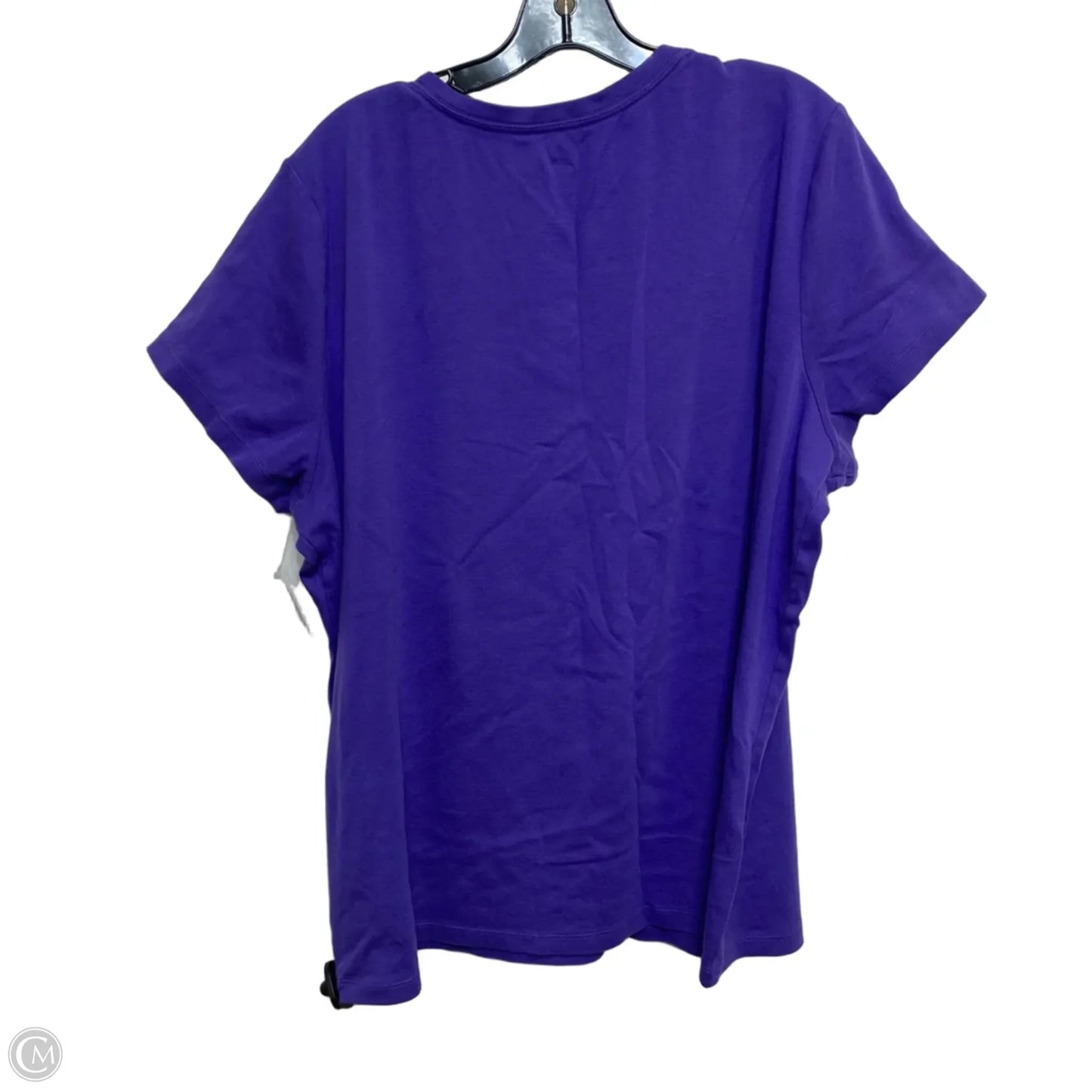Top Short Sleeve Basic By St Johns Bay In Purple, Size: 3x