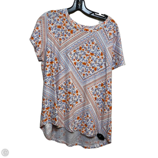 Top Short Sleeve By Planet Gold In White, Size: 1x