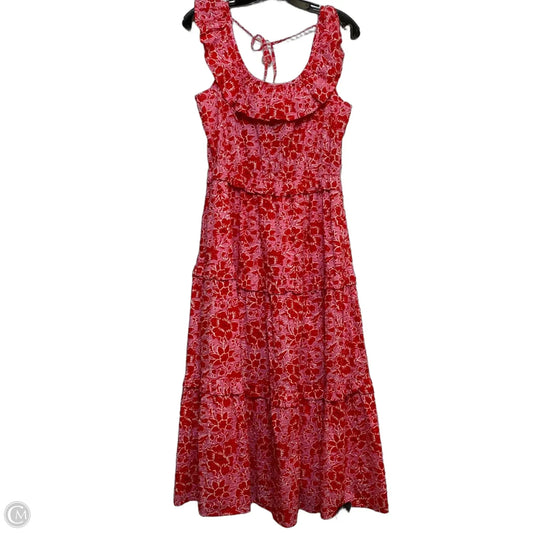 Dress Casual Midi By J. Crew In Red, Size: S