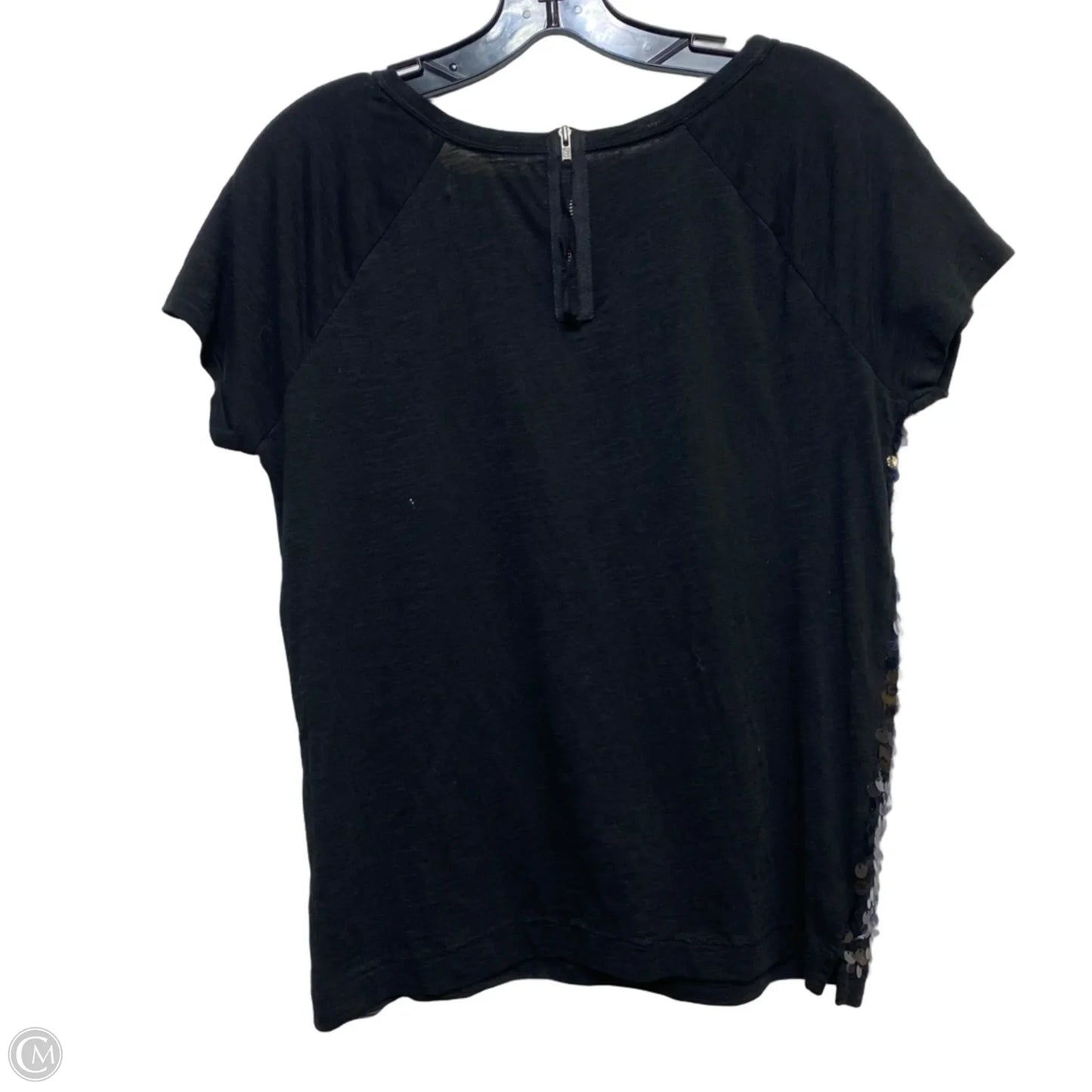 Top Short Sleeve By Loft In Black, Size: Mp