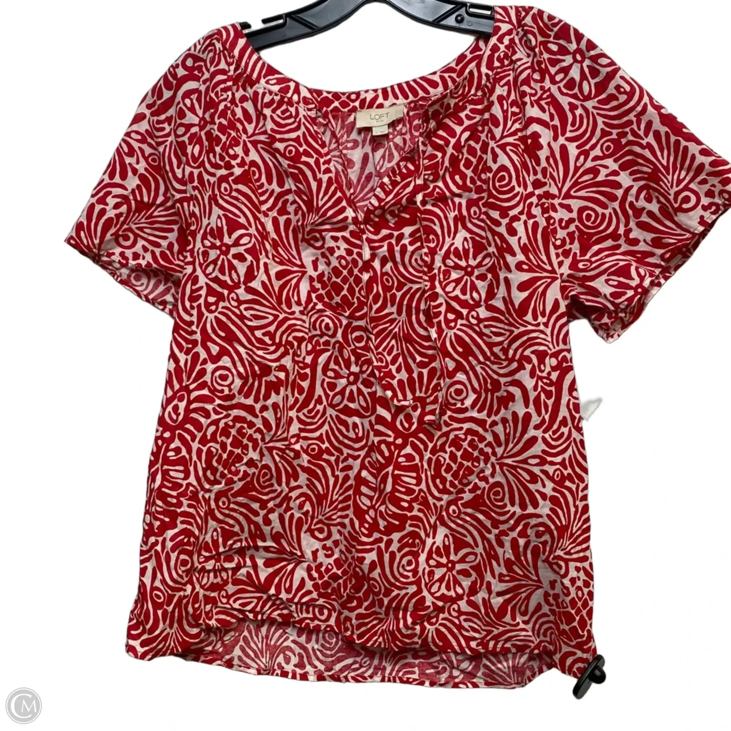 Top Short Sleeve By Loft In Red, Size: M