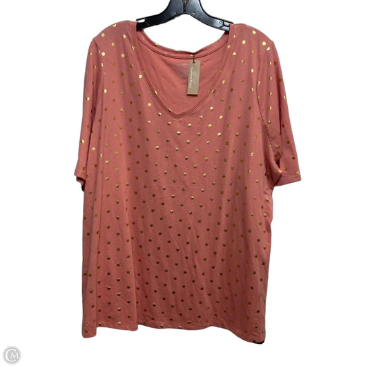 Top Short Sleeve By Lane Bryant In Pink, Size: 1x