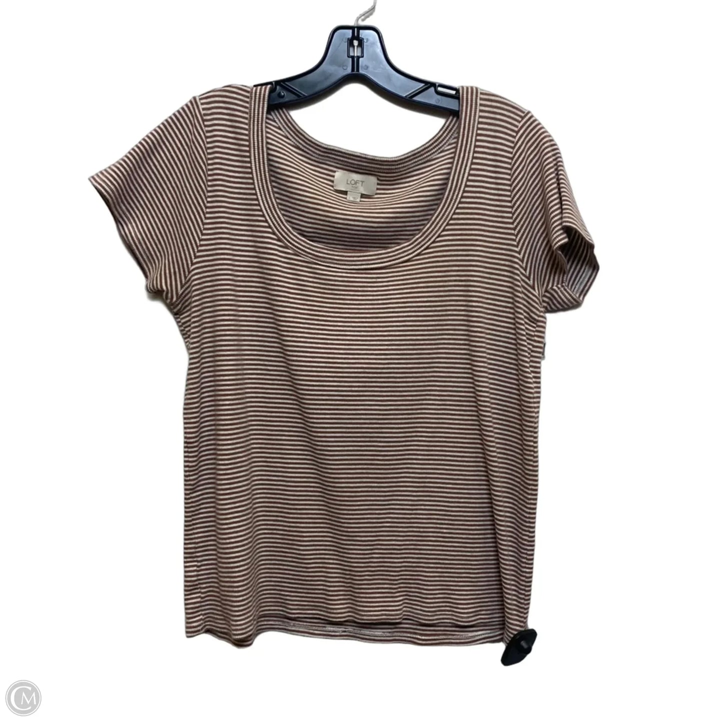 Top Short Sleeve By Loft In Brown, Size: L