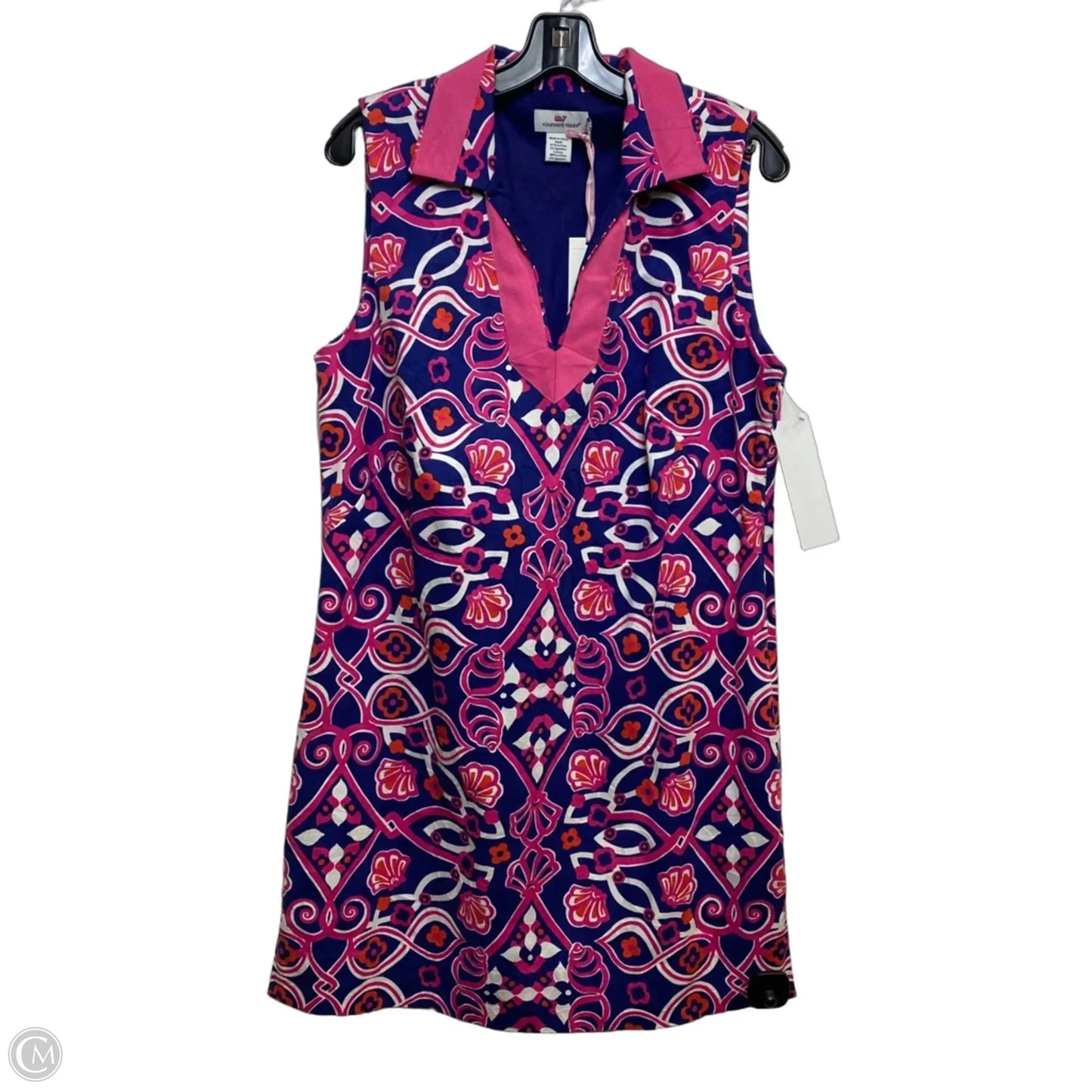 Dress Designer By Vineyard Vines In Blue & Pink, Size: L