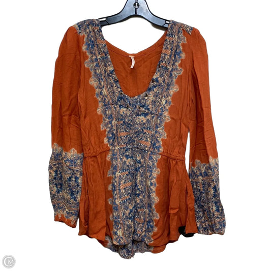 Top Long Sleeve By Free People In Orange, Size: S