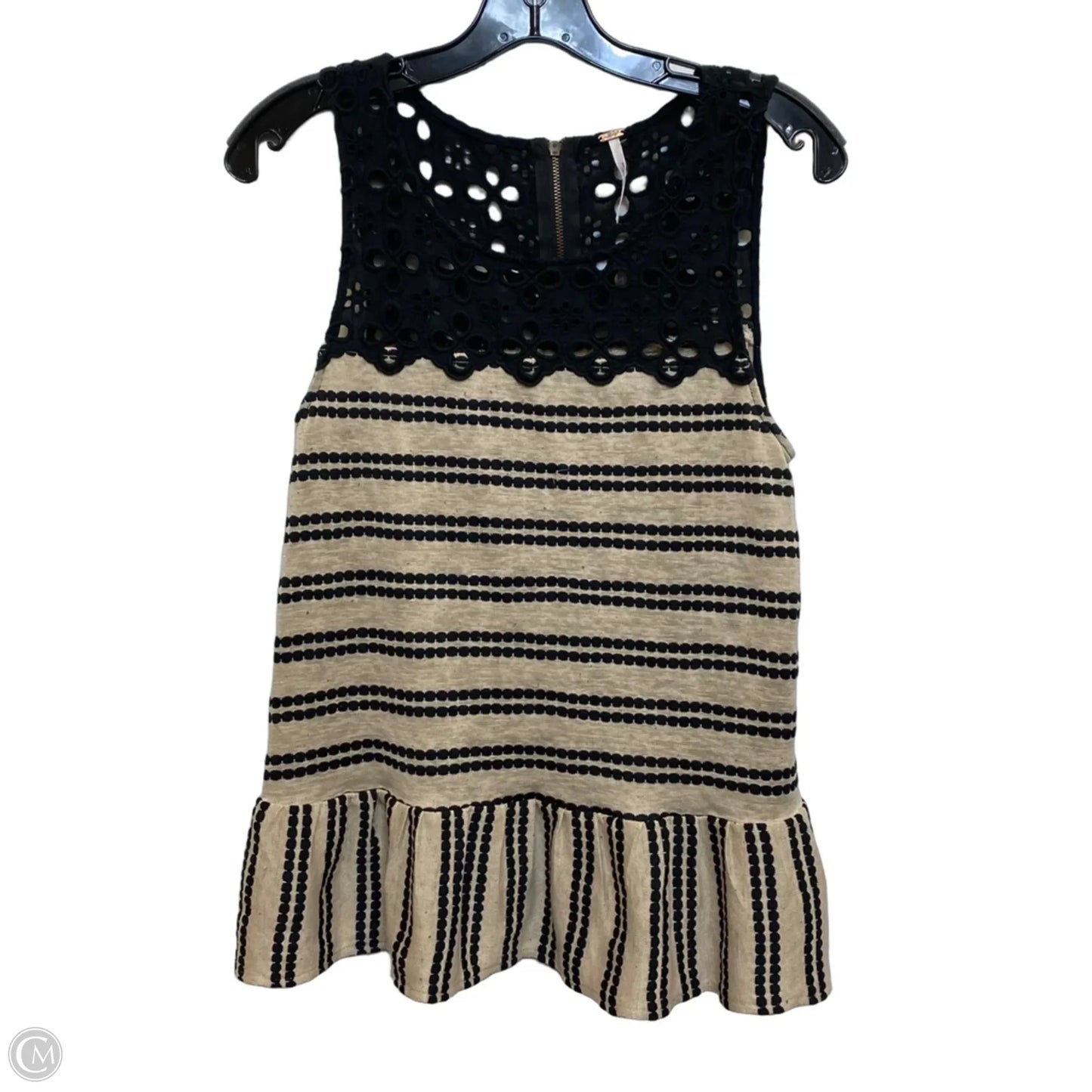 Top Sleeveless By Free People In Black & Cream, Size: S