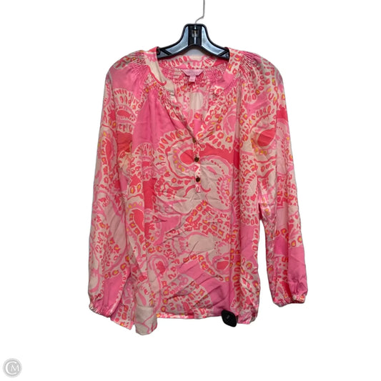 Top Long Sleeve Designer By Lilly Pulitzer In Pink, Size: M