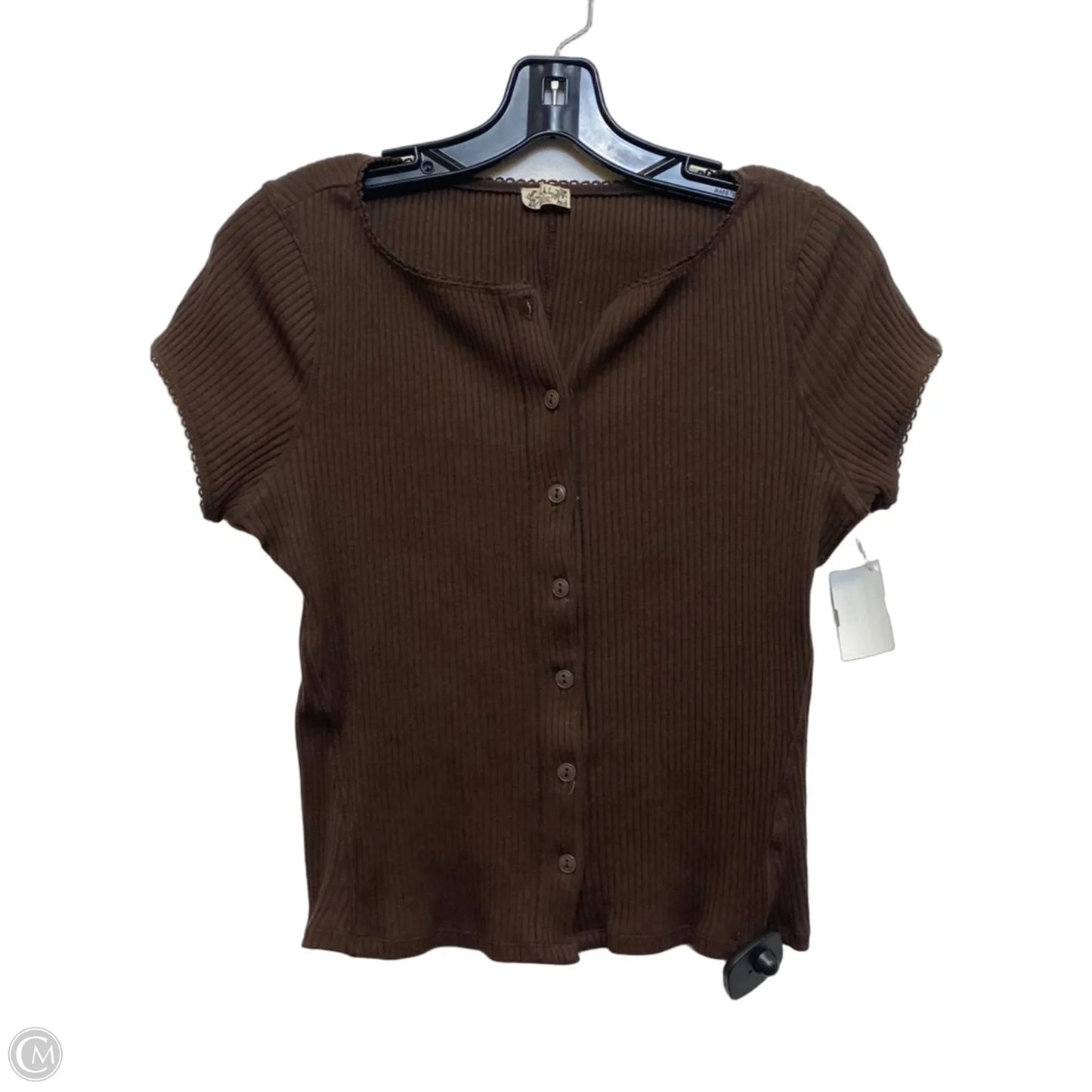 Top Short Sleeve By Free People In Brown, Size: L