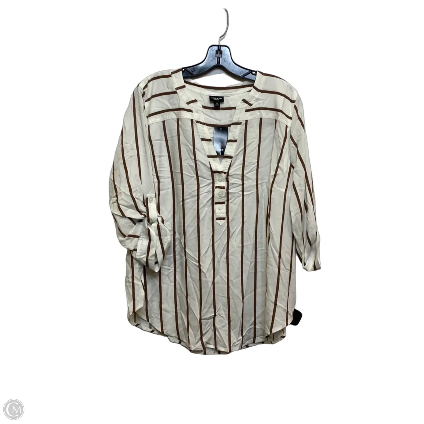 Top Long Sleeve By Torrid In Cream, Size: L