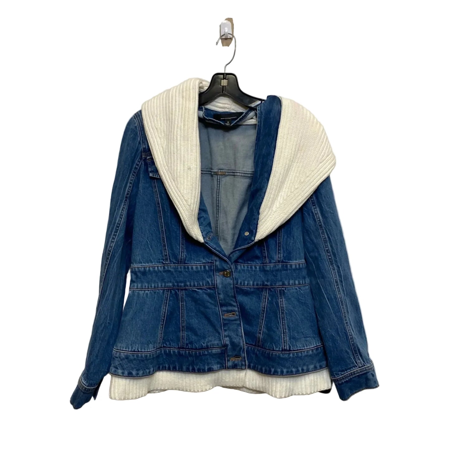 Jacket Denim By White House Black Market In Blue & Cream, Size: M
