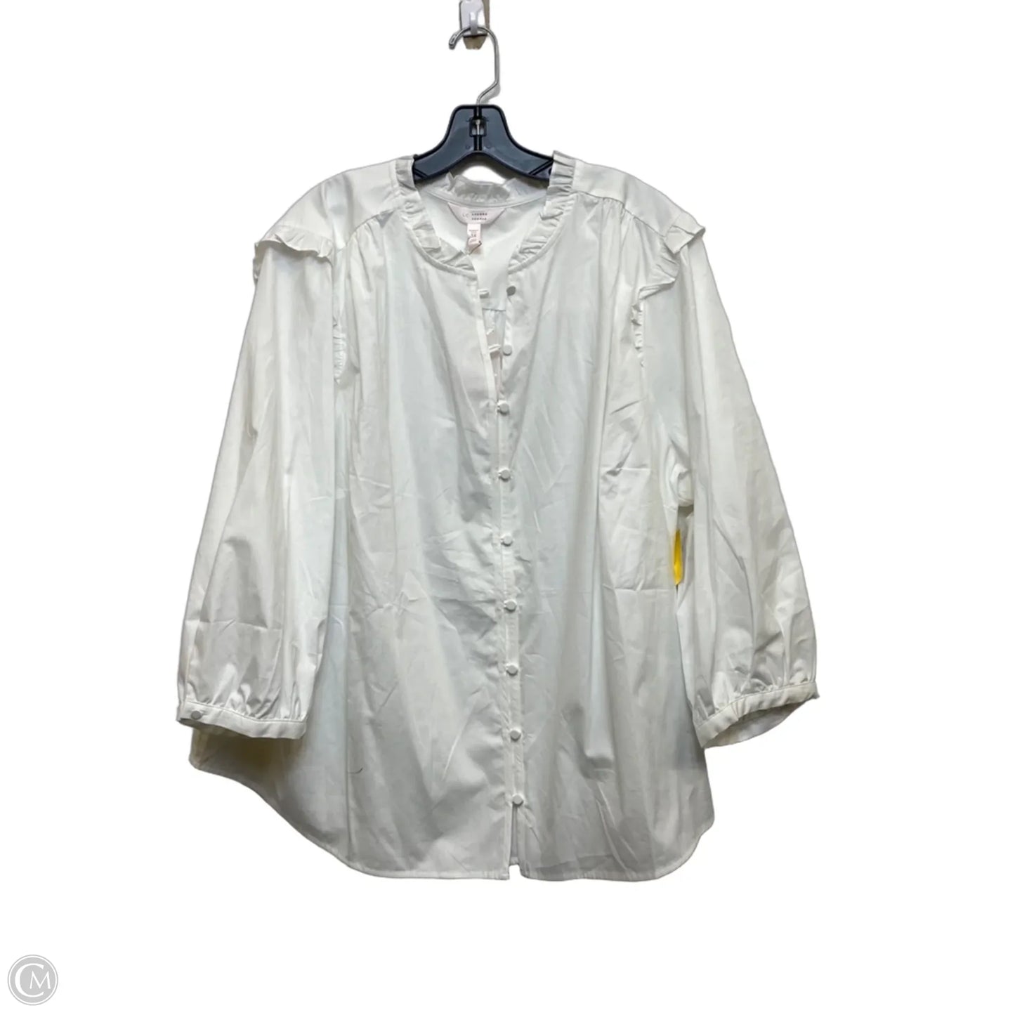 Top Long Sleeve By Lc Lauren Conrad In White, Size: 3x