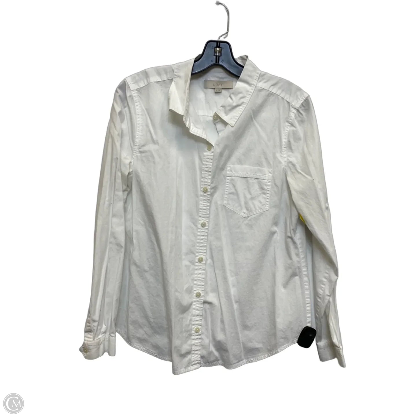 Top Long Sleeve By Loft In White, Size: M