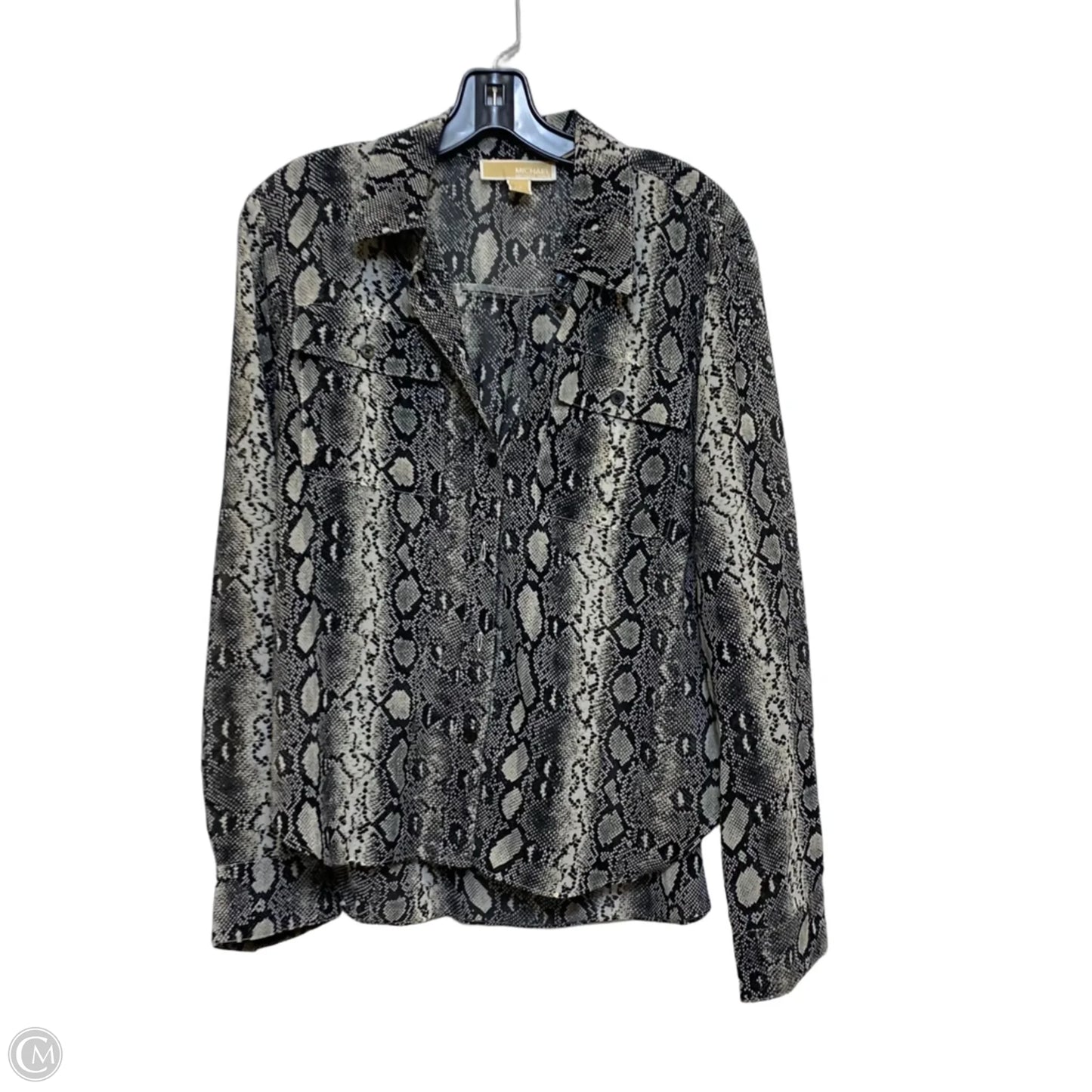 Top Long Sleeve By Michael By Michael Kors In Animal Print, Size: L