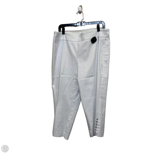 Pants Cropped By Kim Rogers In White, Size: 18