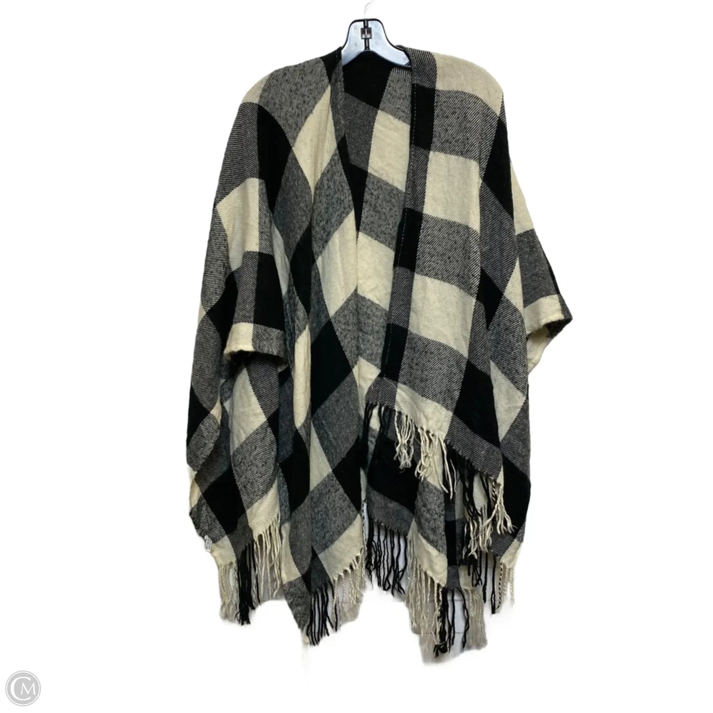 Shawl By Clothes Mentor In Black & White, Size: Osfm
