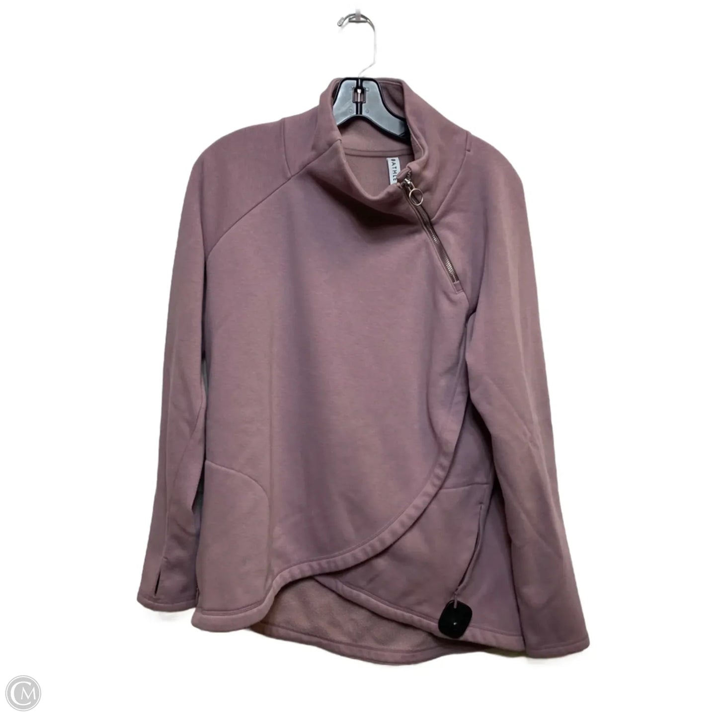 Athletic Top Long Sleeve Collar By Athleta In Purple, Size: M