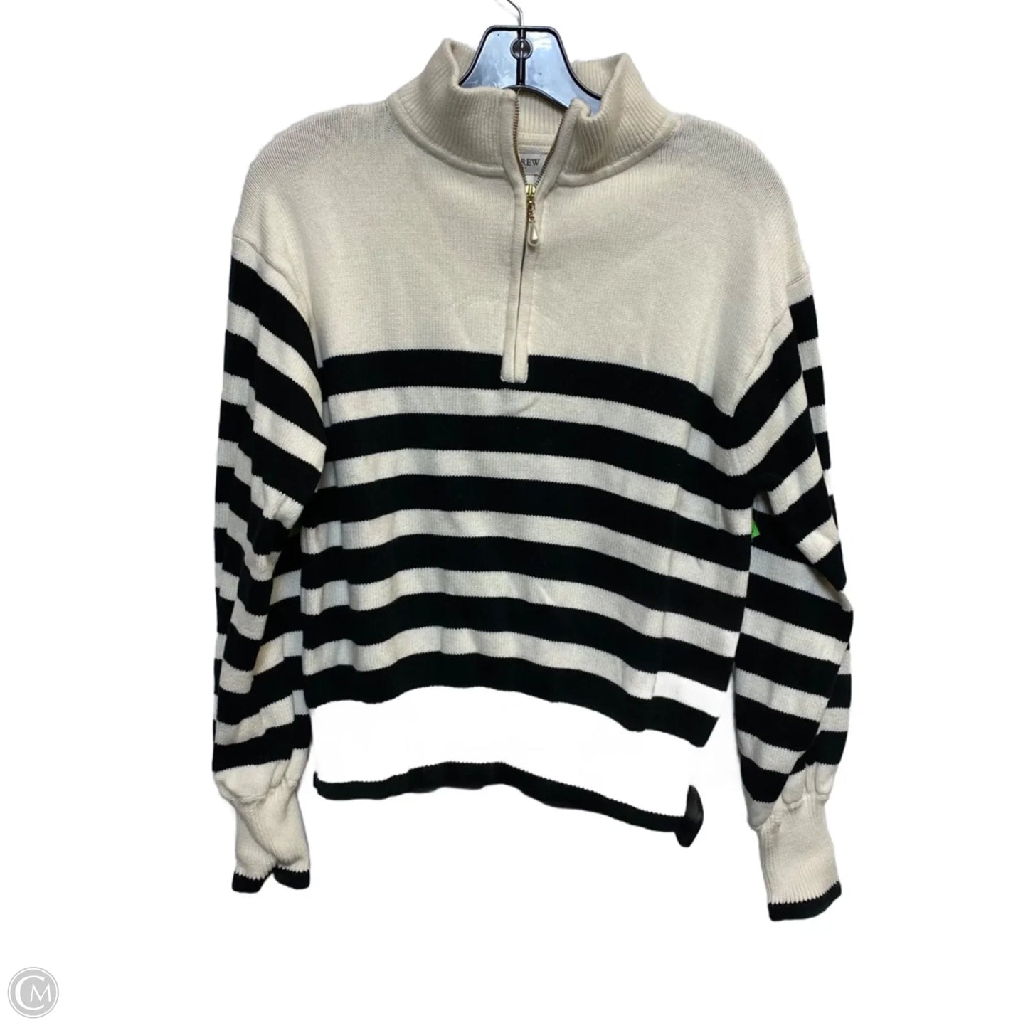 Sweatshirt Collar By J. Crew In Black & Cream, Size: M