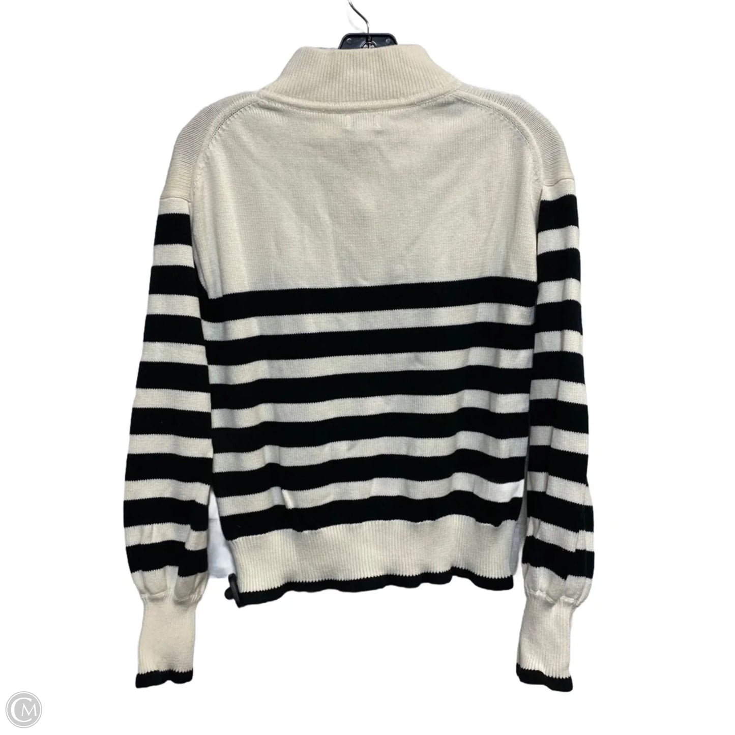 Sweatshirt Collar By J. Crew In Black & Cream, Size: M