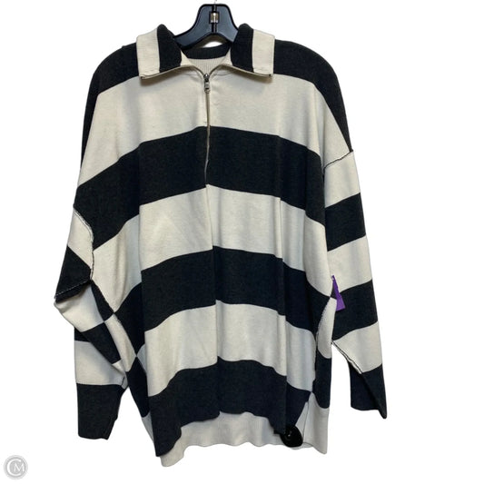 Sweatshirt Collar By Free People In Grey & White, Size: M