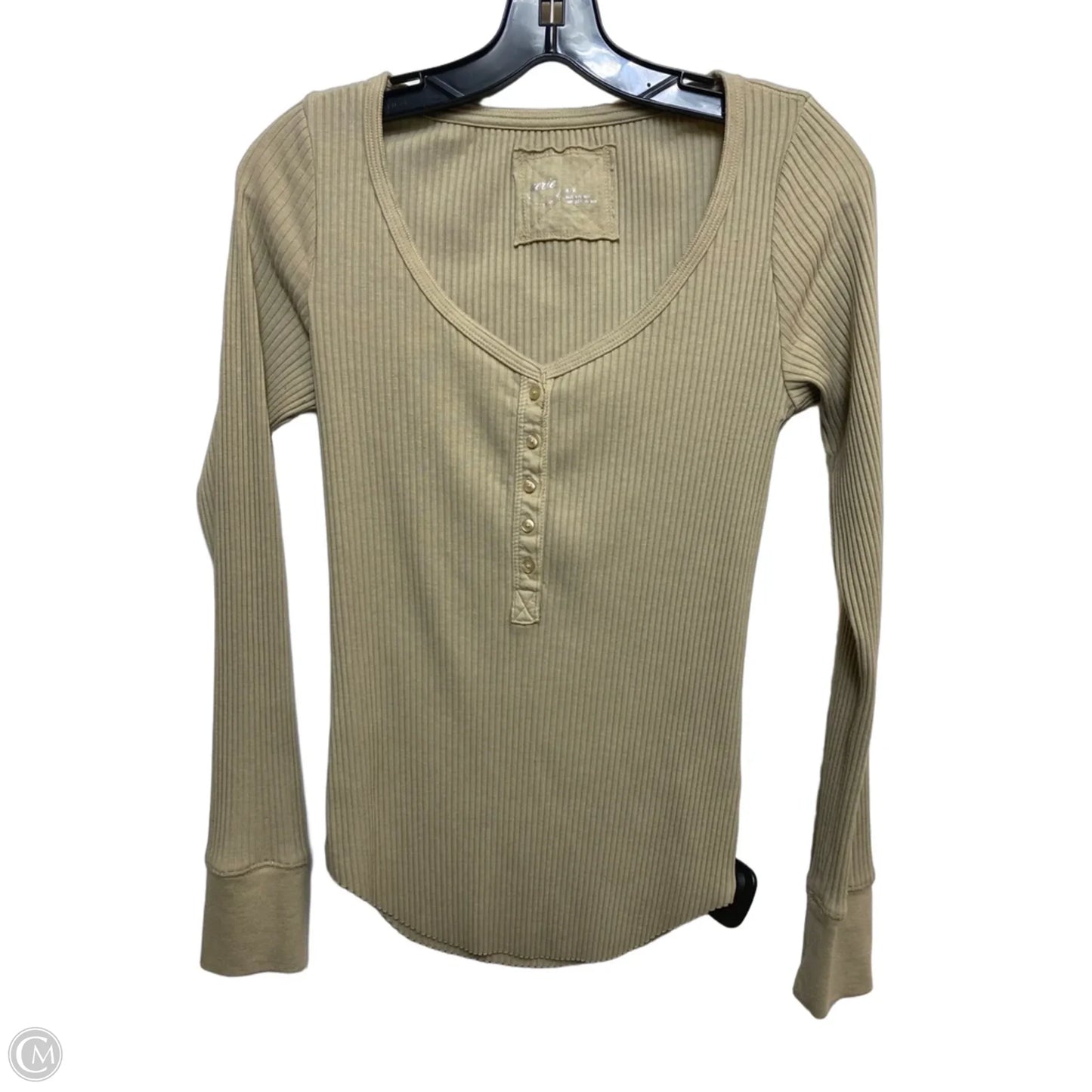 Top Long Sleeve By Aerie In Green, Size: M