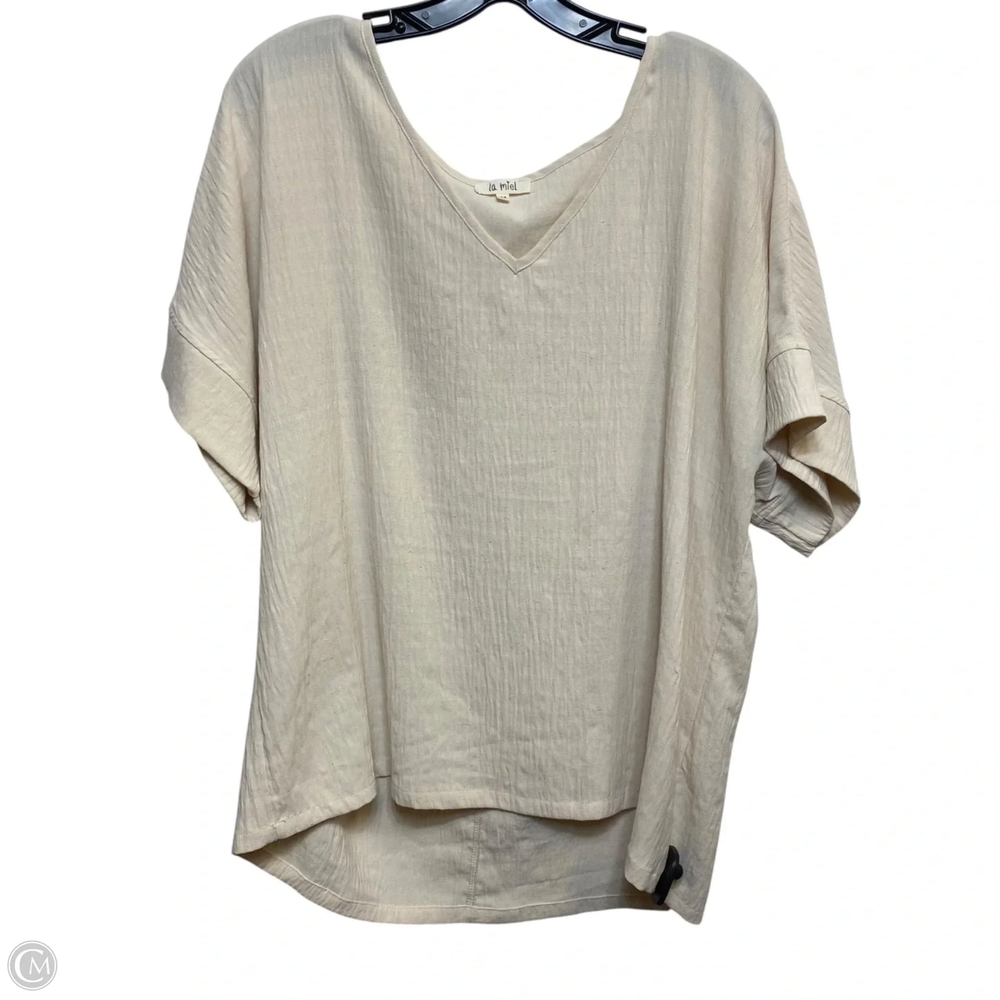 Top Short Sleeve By La Miel In Tan, Size: M