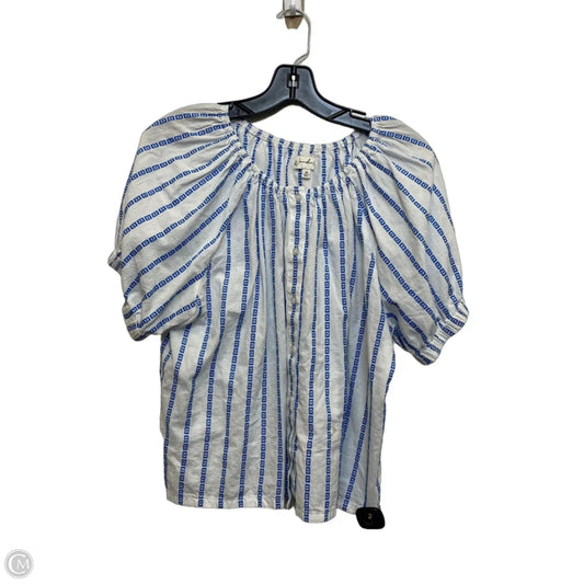 Top Short Sleeve By Wonderly In Blue & White, Size: M