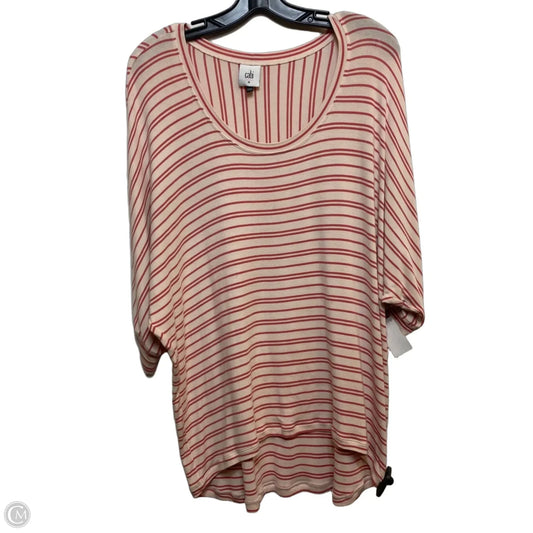 Top Short Sleeve By Cabi In Red & White, Size: M