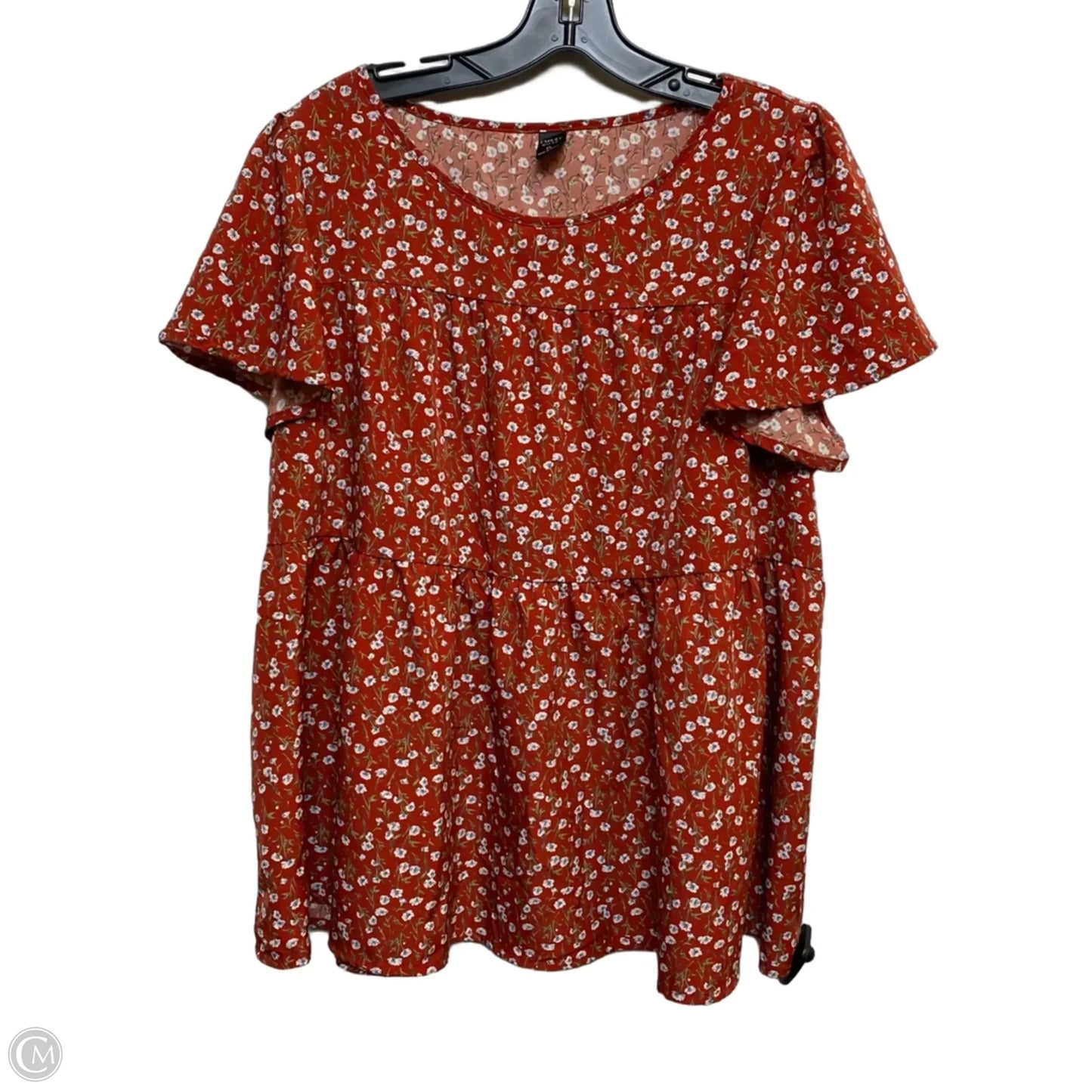 Top Short Sleeve By Emery Rose In Red, Size: Xl