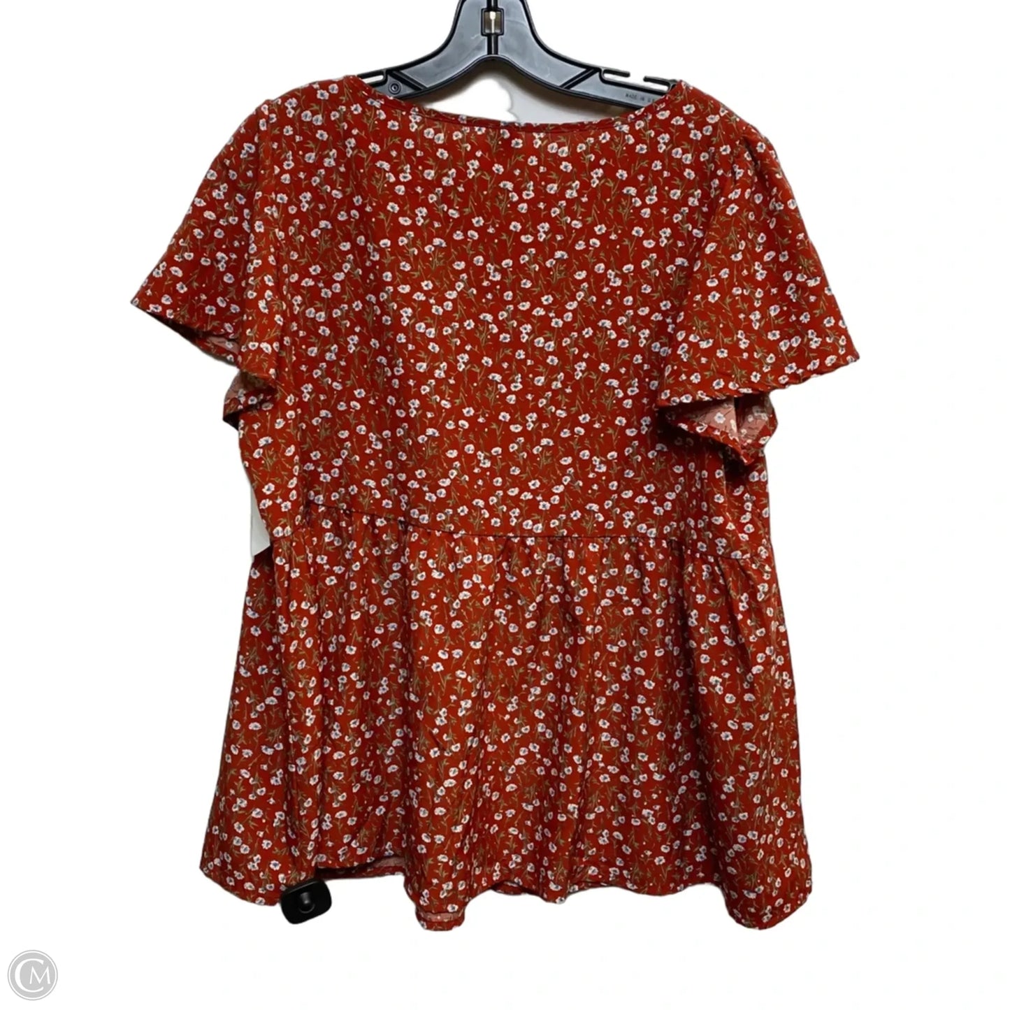 Top Short Sleeve By Emery Rose In Red, Size: Xl