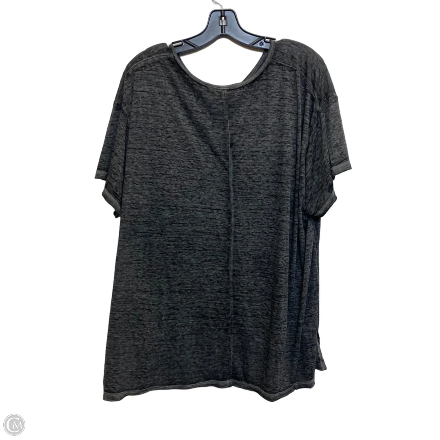 Top Short Sleeve By Zenana In Grey, Size: L