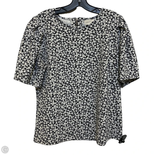 Top Short Sleeve By Melloday In Black & Cream, Size: L