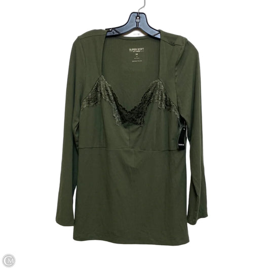 Top Long Sleeve By Torrid In Green, Size: 1x