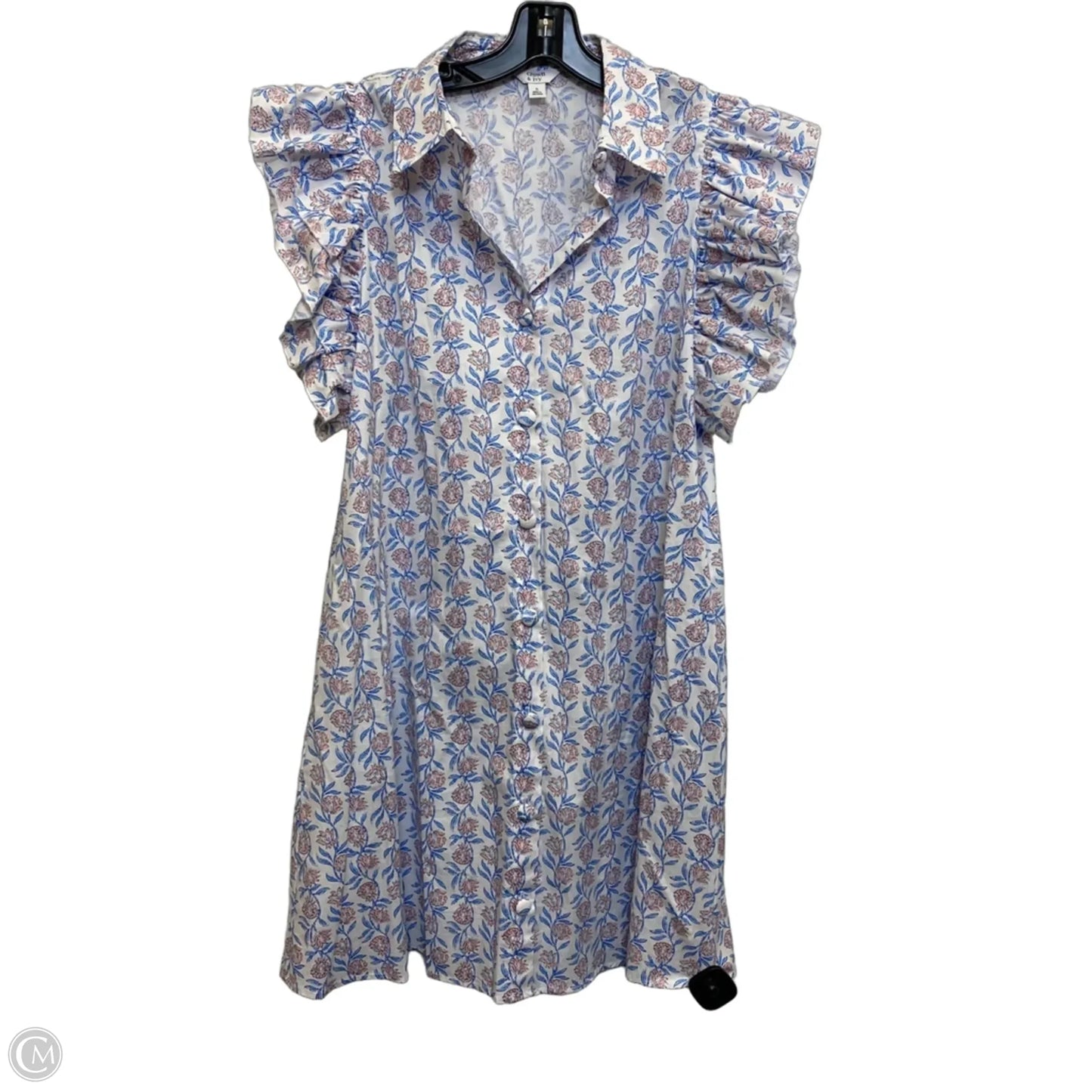 Dress Casual Short By Crown And Ivy In Blue & White, Size: S
