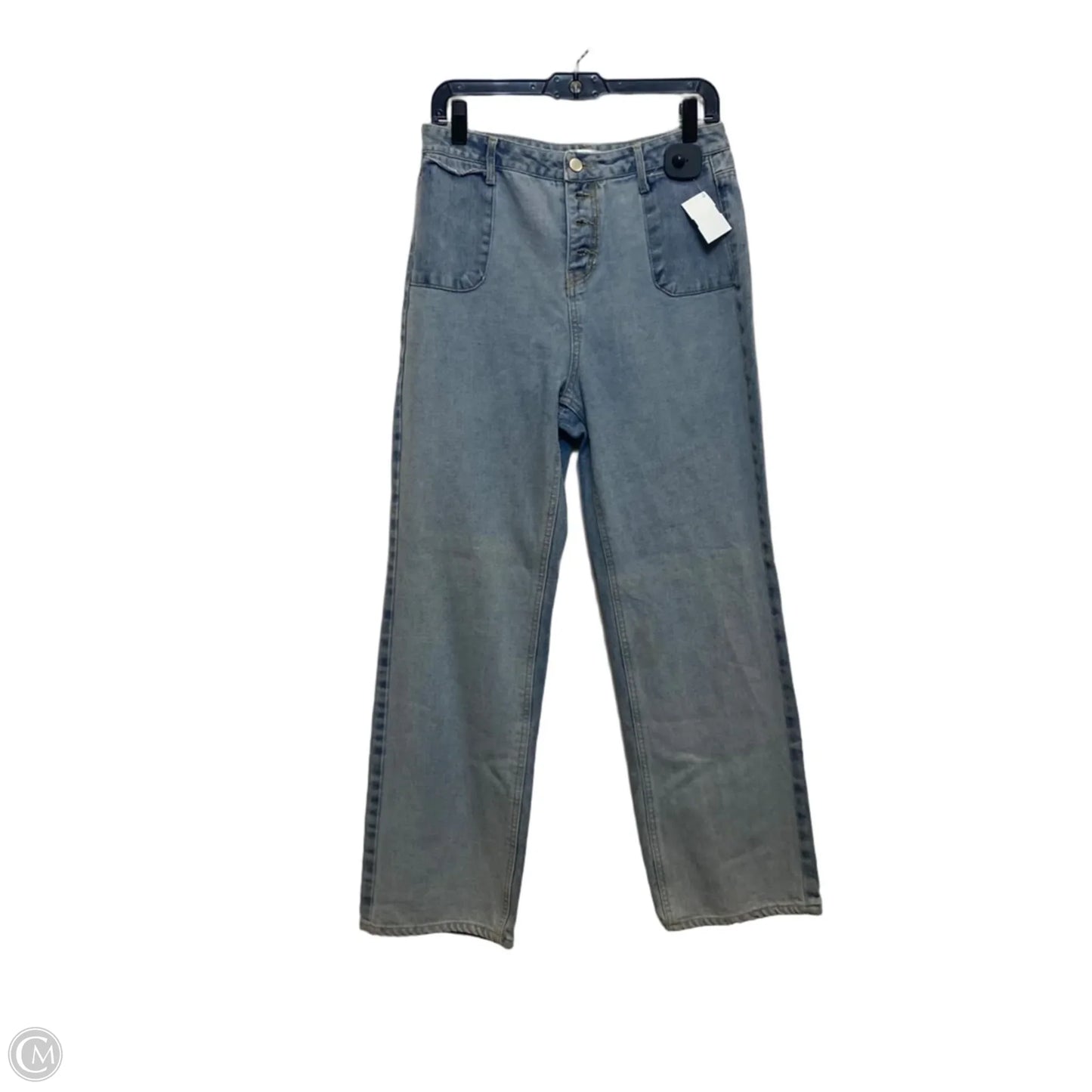 Jeans Straight By Vestique In Blue Denim, Size: L
