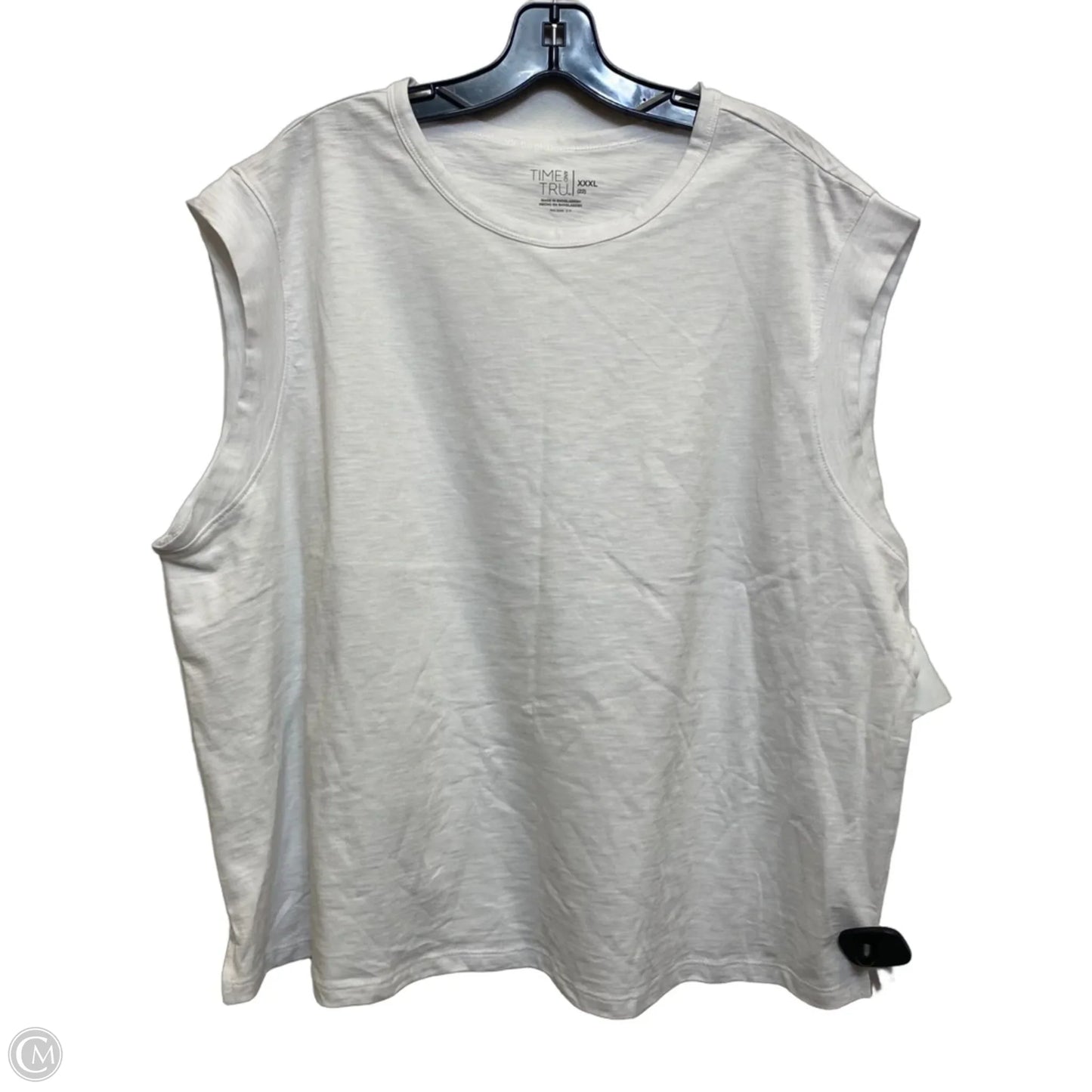 Top Sleeveless By Time And Tru In White, Size: 2x