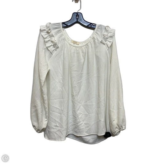 Top Long Sleeve By Oddi In White, Size: L