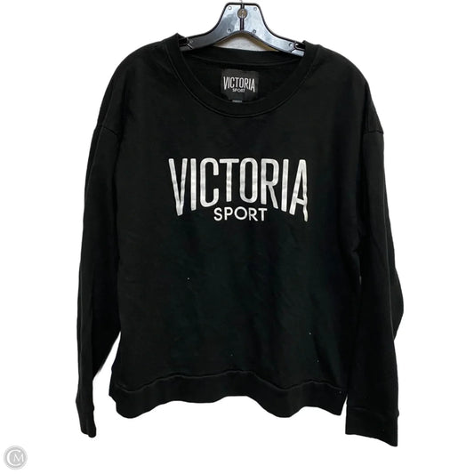 Athletic Sweatshirt Crewneck By Victorias Secret In Black, Size: L