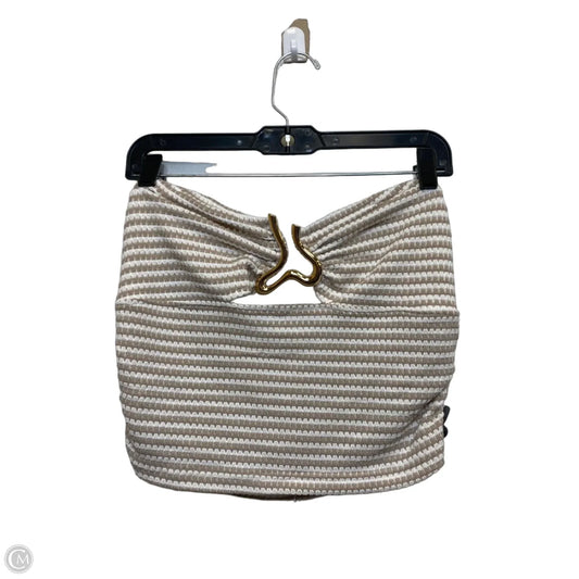 Top Sleeveless By Shein In Tan & White, Size: Xl