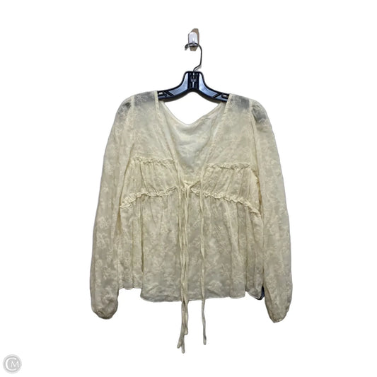 Top Long Sleeve By Shein In Cream, Size: 1x