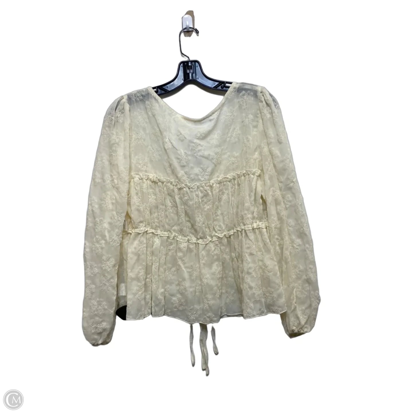 Top Long Sleeve By Shein In Cream, Size: 1x