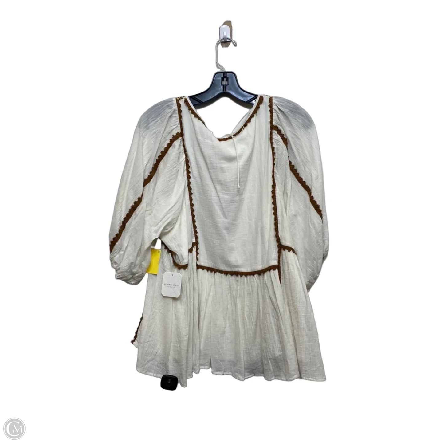 Top Short Sleeve By Altard State In Brown & Cream, Size: L