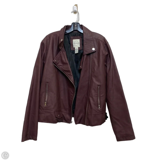 Jacket Moto By Vine & Valley In Red, Size: Xl