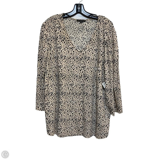 Top Long Sleeve By Adrianna Papell In Tan, Size: 3x