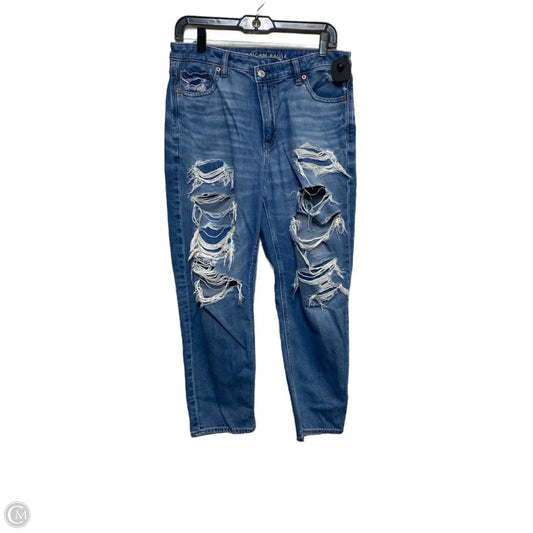 Jeans Straight By American Eagle In Blue Denim, Size: 10