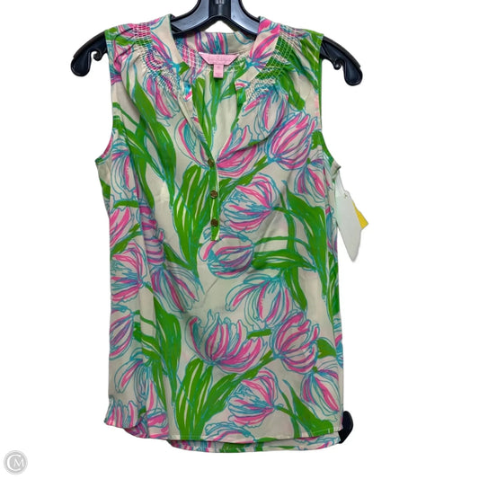 Top Sleeveless Designer By Lilly Pulitzer In Green, Size: Xs